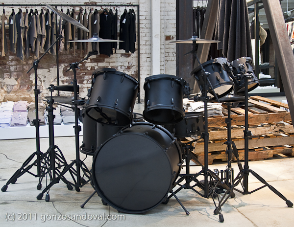 James Perse Custom Built Flat Black Drum Set Hollywood Store